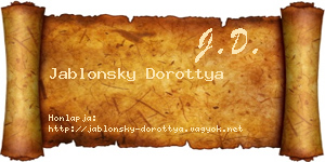 Jablonsky Dorottya névjegykártya